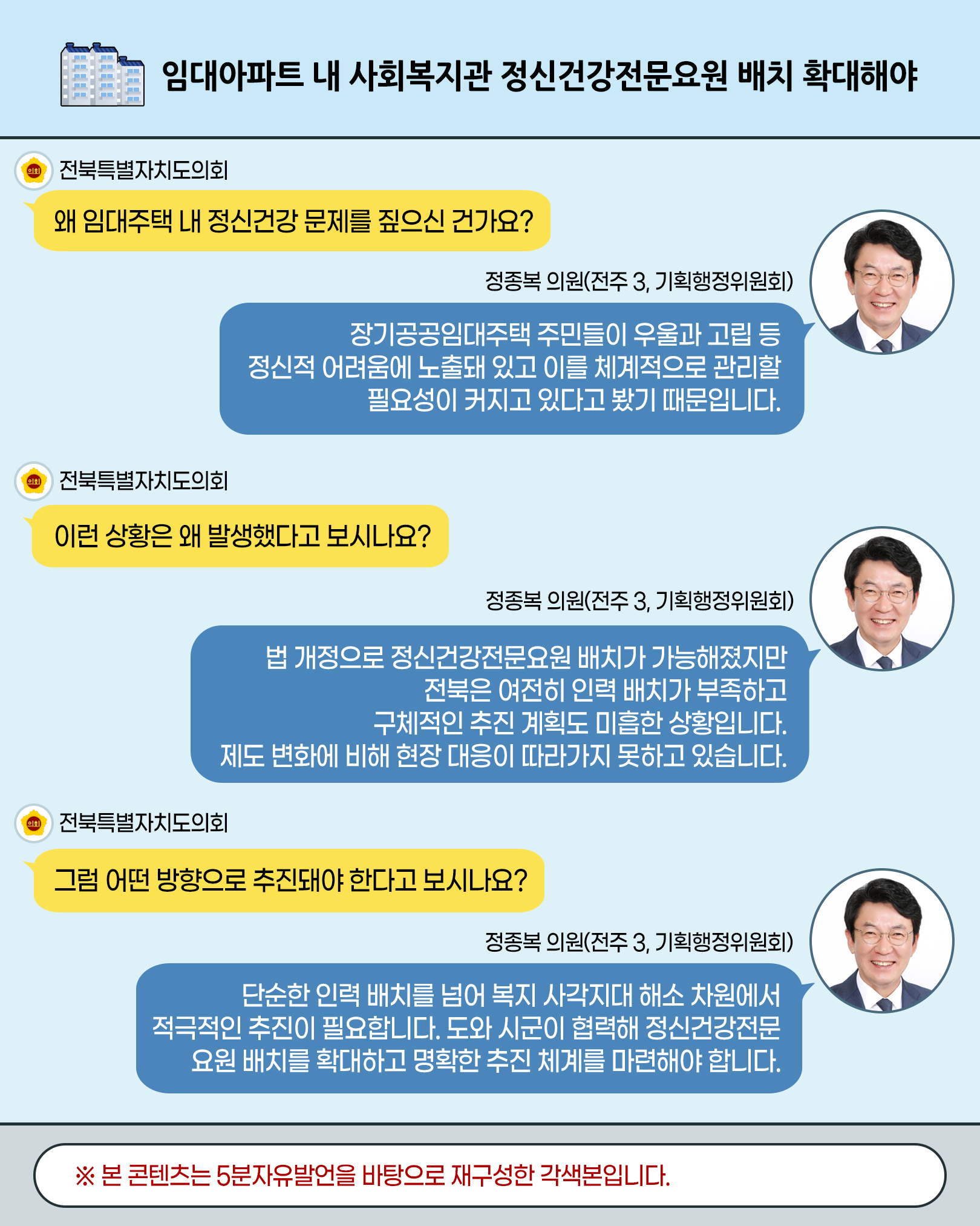 제425회 임시회 제4차 본회의 5분자유발언 2